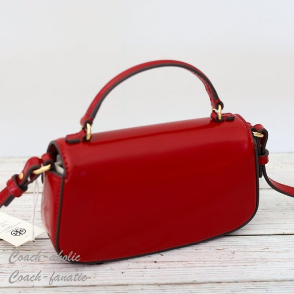 Tory Burch Britten Mini Top Handle Crossbody 153726 Bartlett Red NWT - Picture 6 of 11